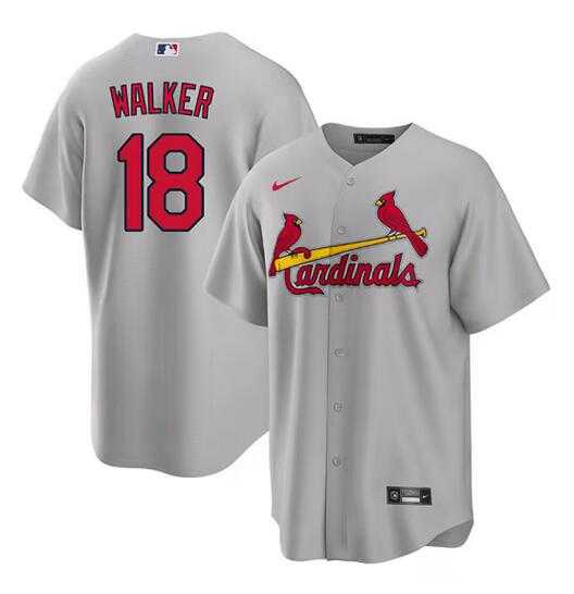 Mens St. Louis Cardinals #18 Jordan Walker Grey Cool Base Stitched Baseball Jersey Dzhi->st.louis cardinals->MLB Jersey
